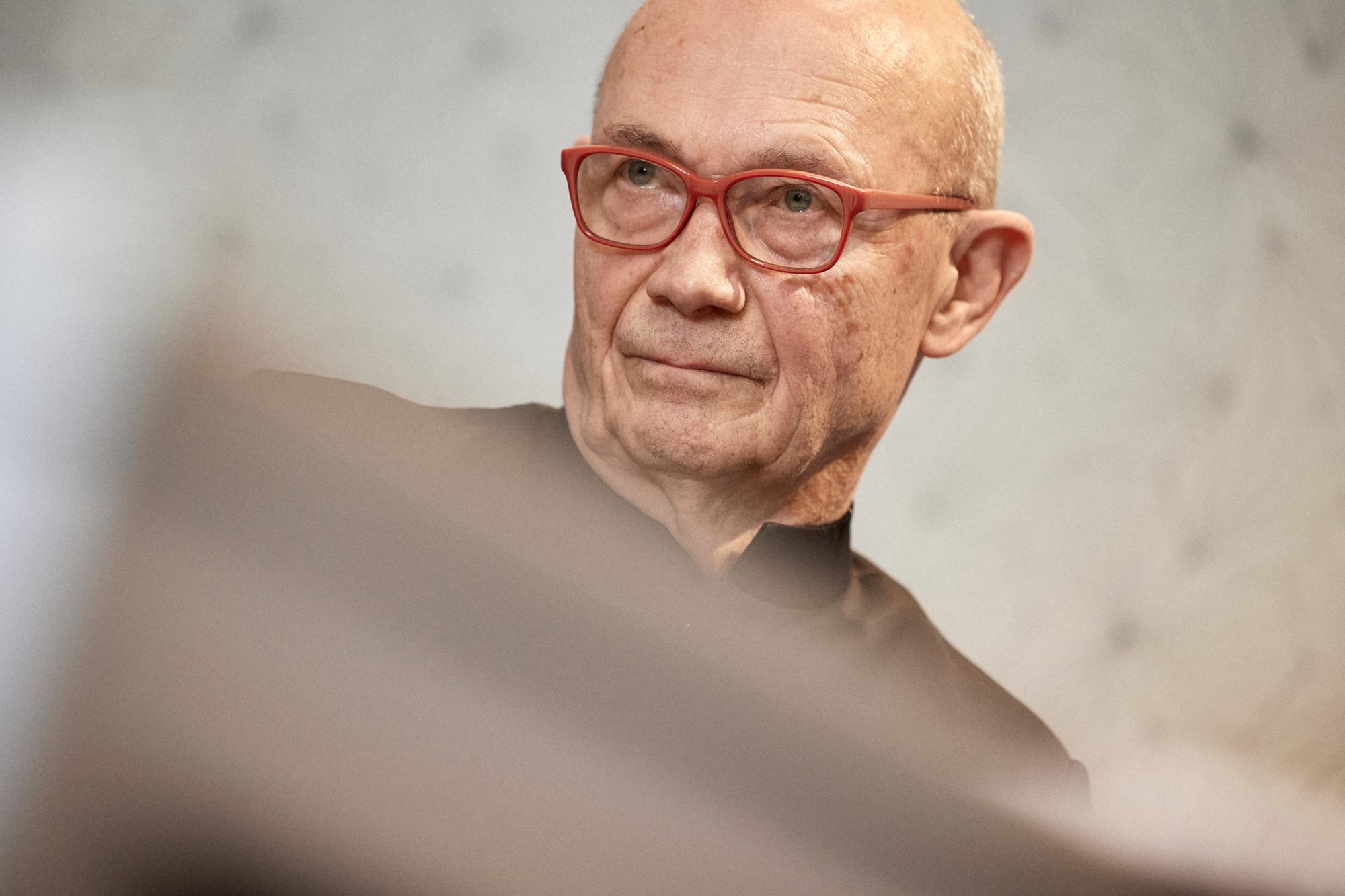 France, Paris le 21 Février 2022.  Interview de M. Pascal Lamy à l'institut Jacques Delors.