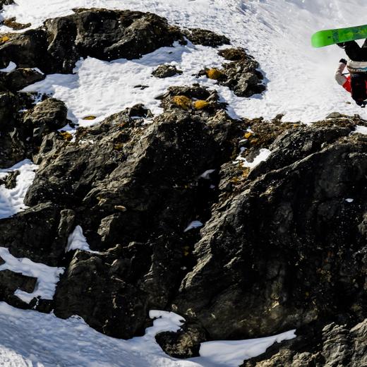 epa09851089 Camille Armand of France competes in the men's snowboard event during the Verbier Xtreme Freeride World Tour (FWT) finals the 'Bec des Rosses' mountain above the alpine resort of Verbier, Switzerland, 26 March 2022. EPA/JEAN-CHRISTOPHE BOTT
