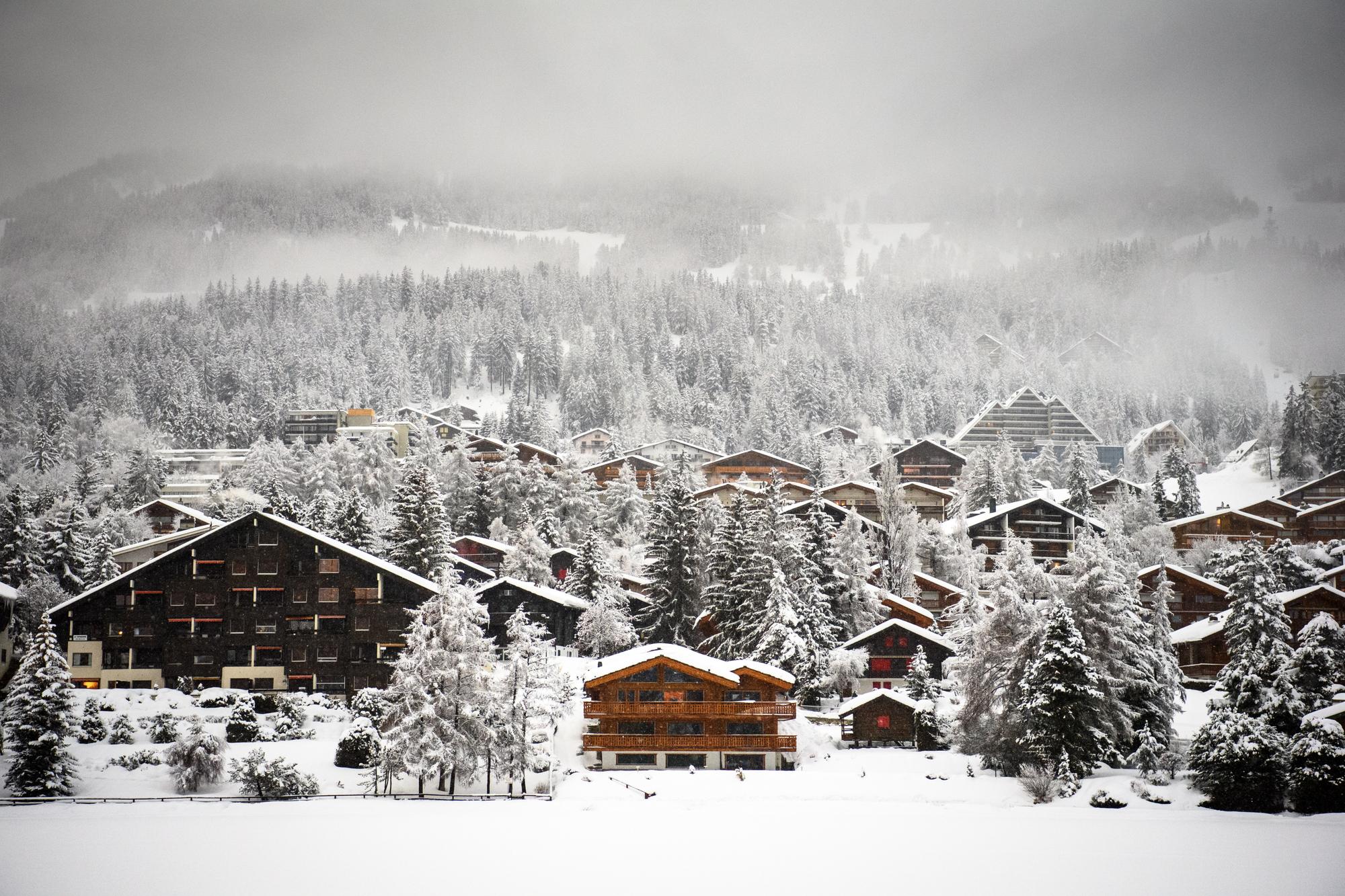 Crans-Montana recouvert par la neige, le 30 janvier 2021