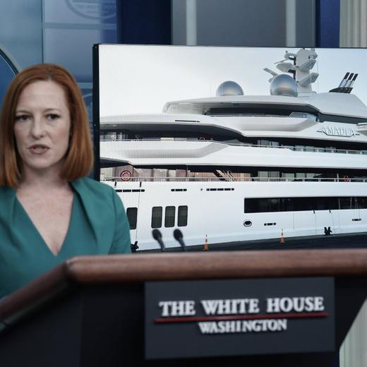 White House Press Secretary Jen Psaki speaks about sanctions against Russian oligarch s yacht during a press briefing at the White House in Washington, DC on Thursday, May 5, 2022. PUBLICATIONxINxGERxSUIxAUTxHUNxONLY WAX20220505202 YURIxGRIPAS
