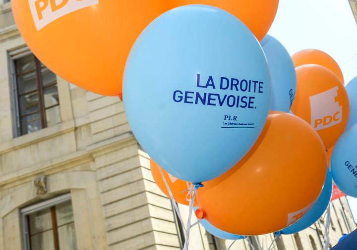 Le candidat de l'Entente PLR-PDC a l'election du Conseil d'Etat Pierre Maudet (PLR), se rend a l'Hotel-de-Ville, lieu de depouillement centralise pour l'election du deuxieme tour de l'election au Conseil d'Etat genevois, ce dimanche 6 mai 2018 a Geneve.