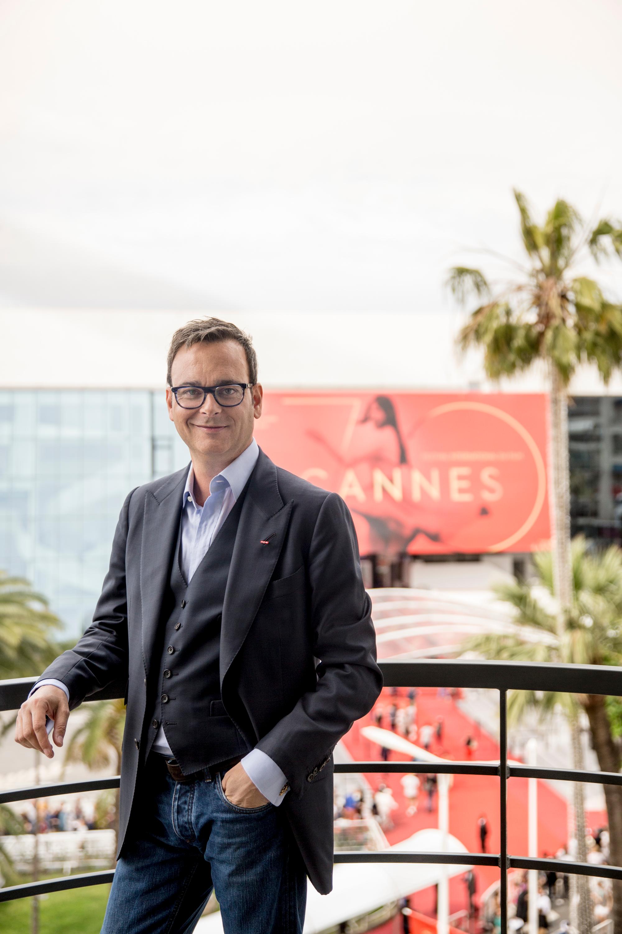 Michel Merkt est un producteur de cinéma suisse. Photographié à Cannes le 17/05/2017