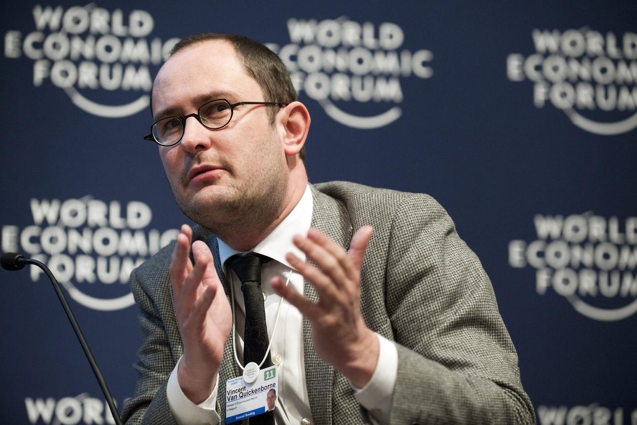 Vincent Van Quickenborne, Minister of Economy and Reform of Belgium speaks during a panel session the first day of the 41st Annual Meeting of the World Economic Forum, WEF, in Davos, Switzerland, Wednesday, January 26, 2011. The overarching theme of the World Economic Forum, WEF, annual meeting is "Shared Norms for the New Reality". It takes place from January 26 to 30. (KEYSTONE/Laurent Gillieron)..