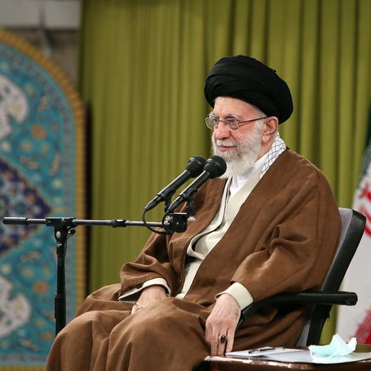 FILE - In this photo released by the official website of the office of the Iranian supreme leader, Supreme Leader Ayatollah Ali Khamenei speaks during a meeting with a group of Basij paramilitary force in Tehran, Iran, on Nov. 26, 2022. Iran summoned the French ambassador on Wednesday, Jan. 4, 2023, to condemn the publication of offensive caricatures of Supreme Leader Khamenei in the French satirical magazine Charlie Hebdo. (Office of the Iranian Supreme Leader via AP, File)