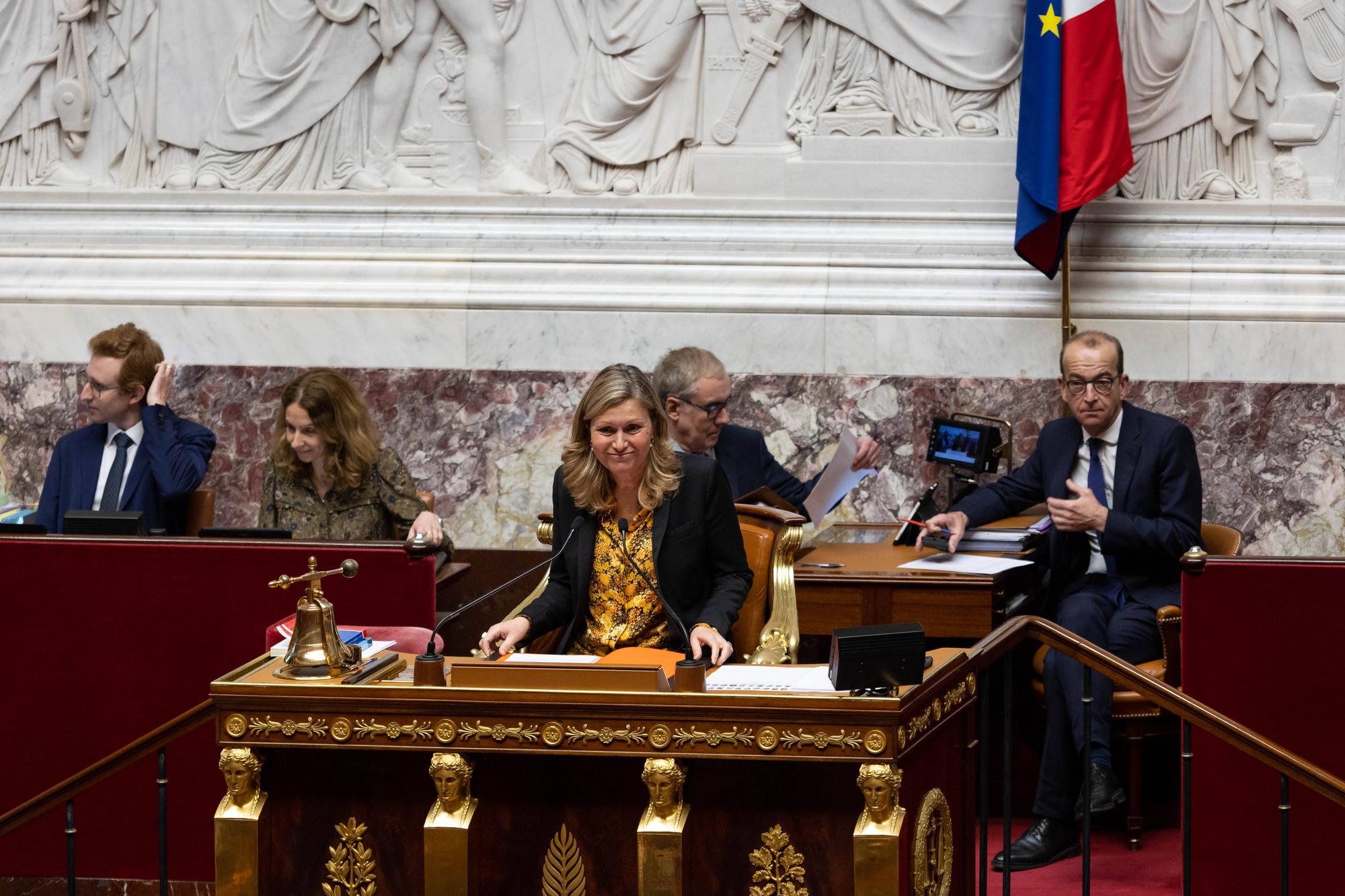 Yael Braun-Pivet à l'Assemblée le 10 janvier.