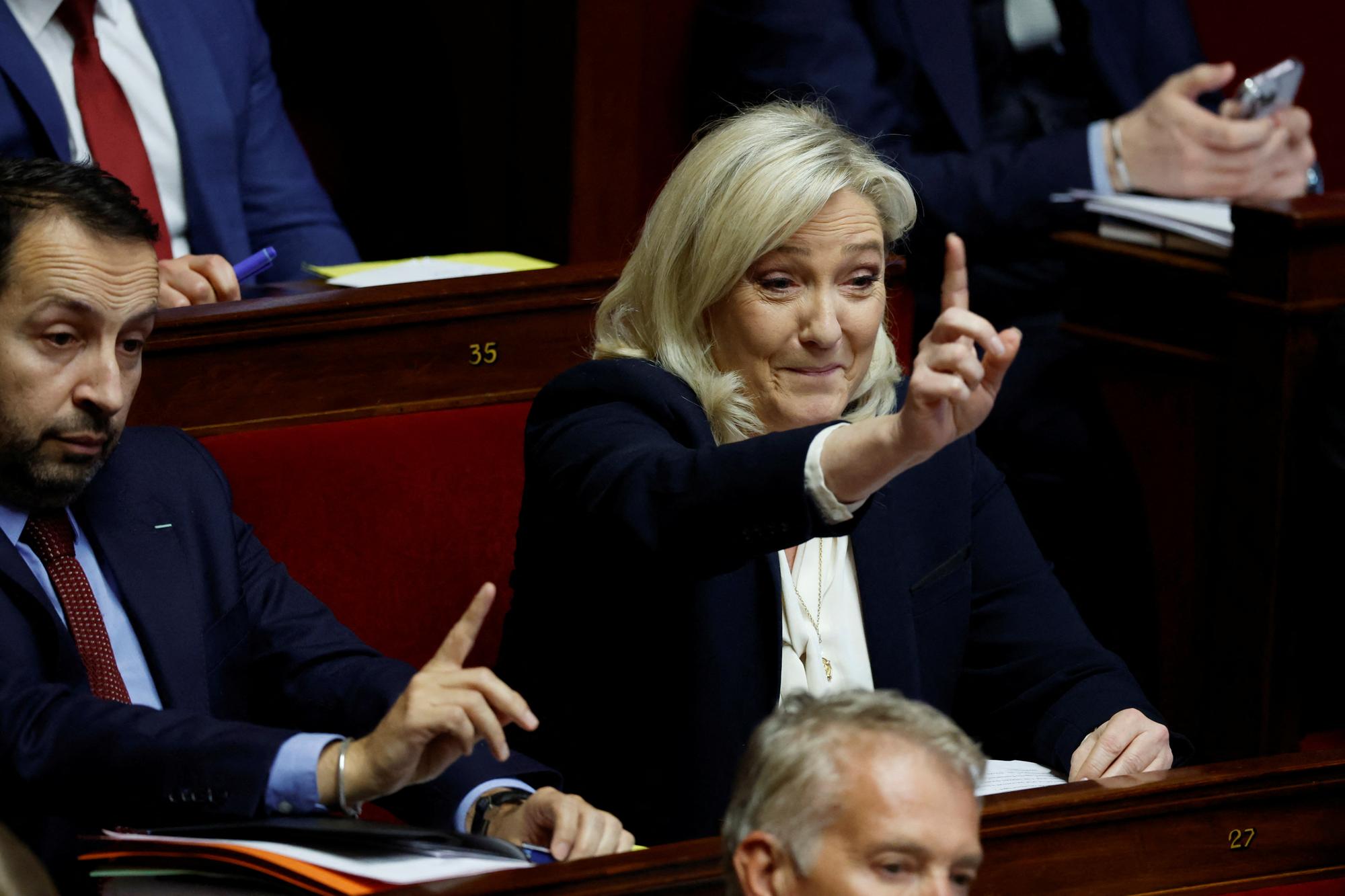 Marine Le Pen à l'Assemblée le 10 janvier.