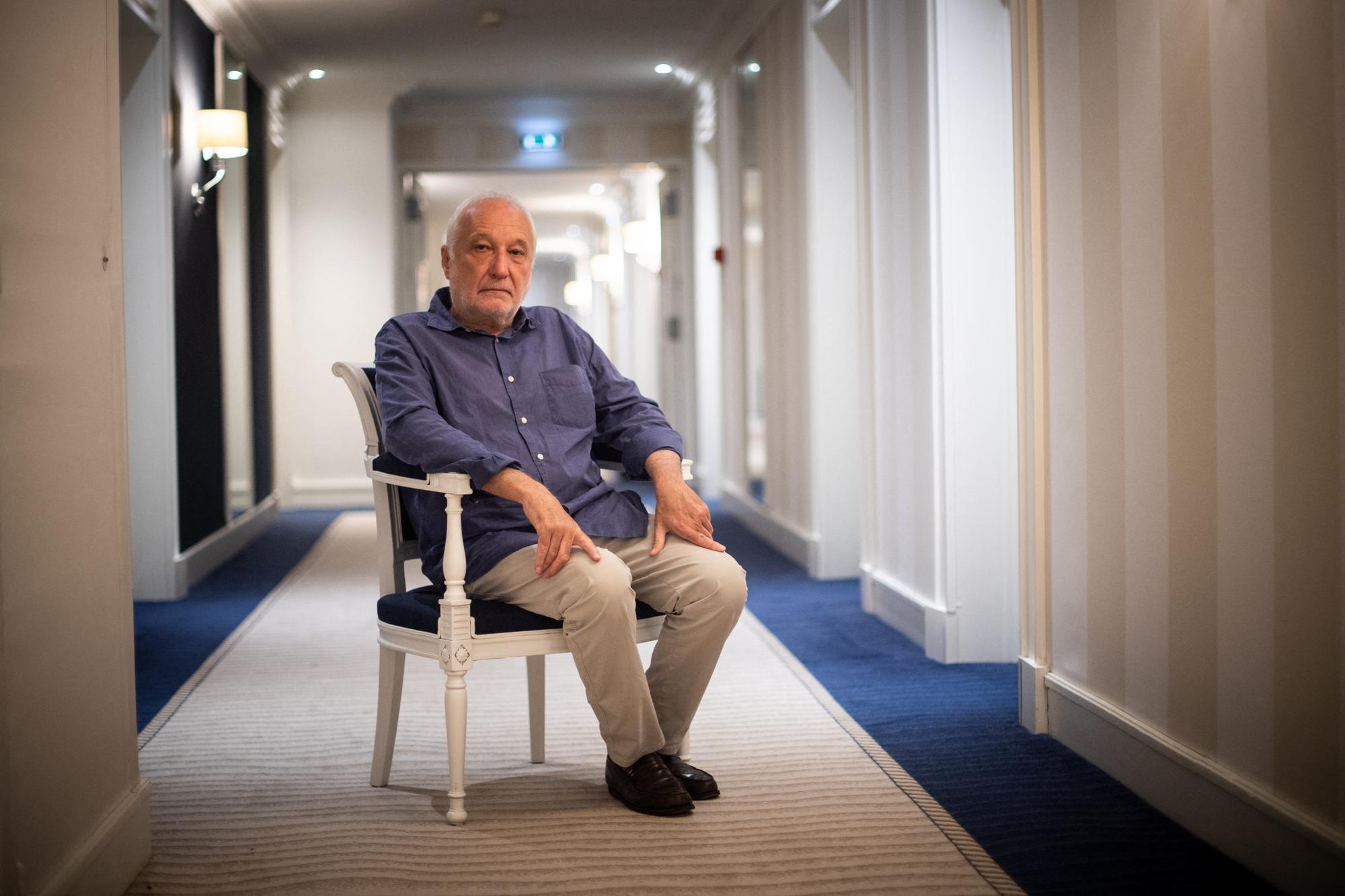 French actor and president of the jury Francois Berleand poses on the sidelines of the 7th edition of the Cinema and film music festival in La Baule, western France, on June 26, 2021. (Photo by LOIC VENANCE / AFP)