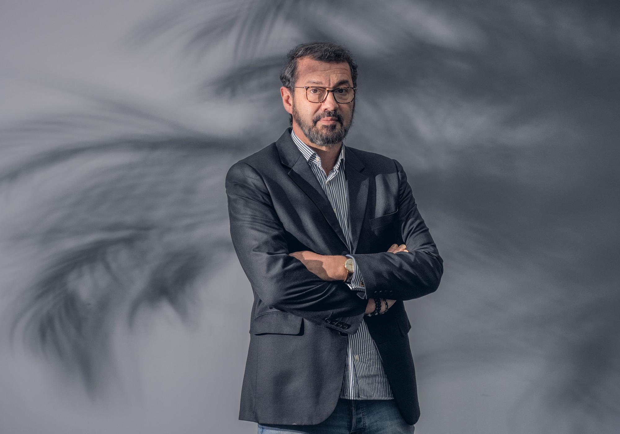 Portrait de Xavier Justo, dans la rédaction du Temps. le 07.02.2023 © David Wagnières