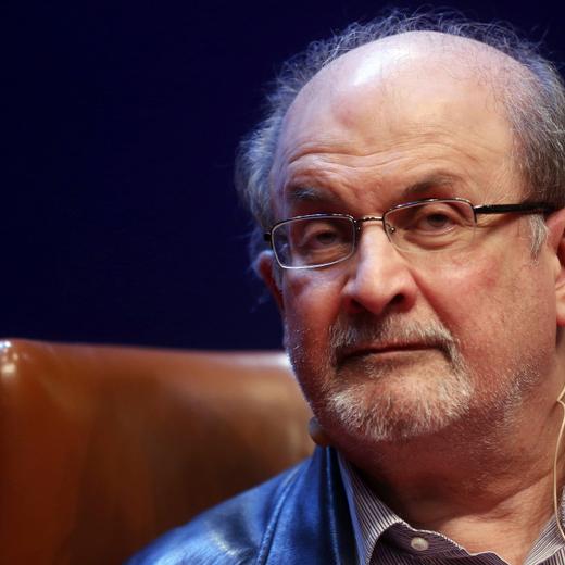 epa10117473 (FILE) - Indian-British writer Salman Rushdie presents his book 'Two Years Eight Months and Twenty-Eight Nights' in Aviles, Spain, 07 October 2015 (reissued 12 August 2022). Rushdie and an interviewer were attacked while on stage at an event in Chautauqua, New York State, USA, on 12 August 2022. The suspect was taken into custody, New York State police said. Rushdie, who was apparently stabbed in the neck, was transported to a hospital. His condition is not yet known. EPA/JL CEREIJIDO *** Local Caption *** 53580620