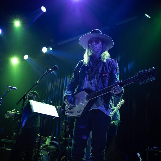 Brian Jonestown Massacre live in Oslo, Norway Oslo, Norway. 22nd, February 2023. The American psychedelic rock band The Brian Jonestown Massacre performs a live concert at Rockefeller in Oslo. Here vocalist and songwriter Anton Newcombe is seen live on stage. Oslo Norway PUBLICATIONxNOTxINxDENxNORxFIN Copyright: xGonzalesxPhoto/TordxLitleskarex