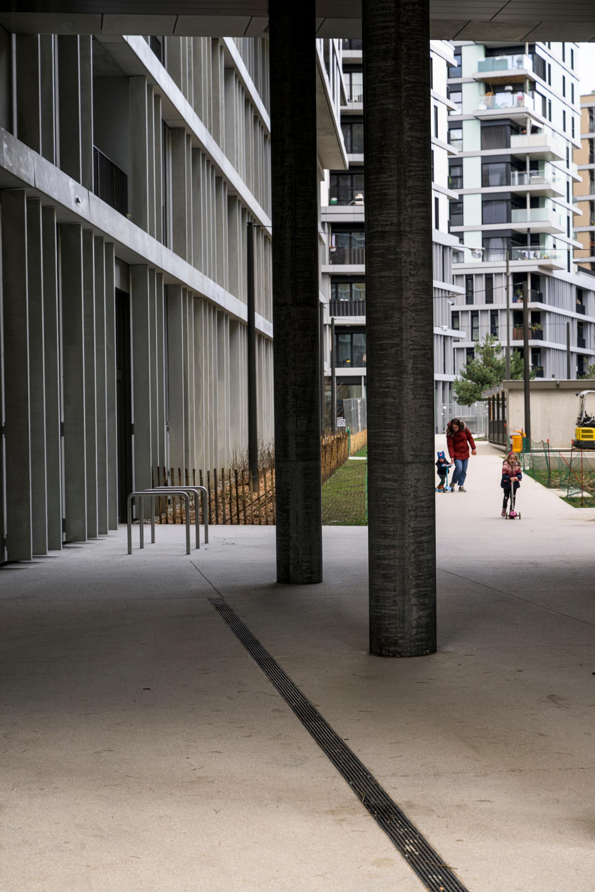 L'écoquartier de l'Etang à Genève. 1.2.2023. Eddy Mottaz / Le Temps