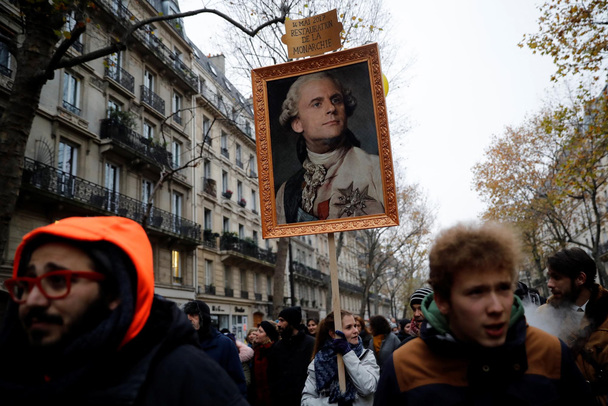 A Paris, lors des manifestations contre la réforme des retraites de... 2019.