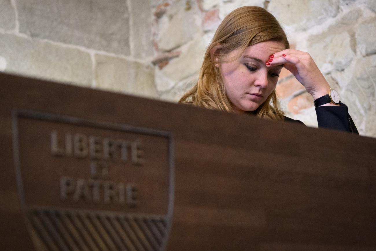 La conseillere d?Etat vaudoise Valerie Dittli parle lors de la presentation devant la presse du projet de budget du canton de Vaud pour 2023 ce jeudi 22 septembre 2022 a Lausanne. (KEYSTONE/Laurent Gillieron)