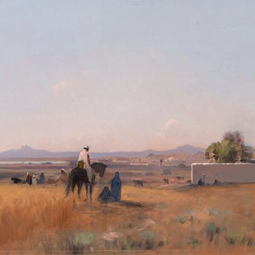Auguste Veillon, Plaine de Carthage, Tunisie, s.d., huile sur toile, 47 x 80 cm, collection privée  Photo : Robert Hofer, Sion © Association pour l'œuvre du peintre Auguste Veillon