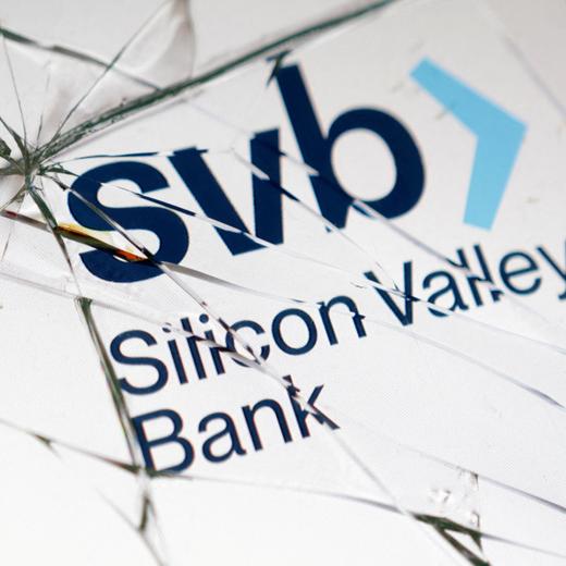 FILE PHOTO: Silicon Valley Bank (SVB) logo is seen through broken glass in this picture illustration taken March 16, 2023. REUTERS/Dado Ruvic/Illustration/File Photo
