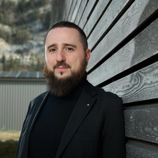 Niels Rosselet-Christ, président de l'UDC neuchâtelois Noiraigue, 21 03 2023  Photo David Marchon