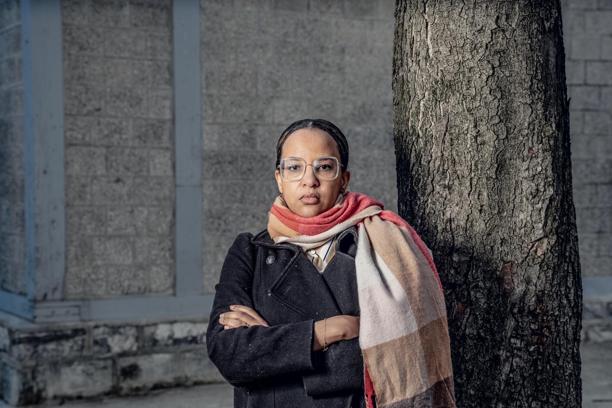 Aminata Dicko activiste des droits de l'homme malienne qui a du fuir son pays et vit en France. Genève le 03.03.2023 © David Wagnières