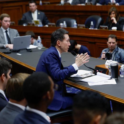 TikTok Chief Executive Shou Zi Chew testifies before a House Energy and Commerce Committee hearing entitled "TikTok: How Congress can Safeguard American Data Privacy and Protect Children from Online Harms," as lawmakers scrutinize the Chinese-owned video-sharing app, on Capitol Hill in Washington, U.S., March 23, 2023. REUTERS/Evelyn Hockstein