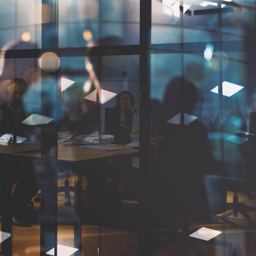 Team of people work together in office. Concept of teamwork and partnership