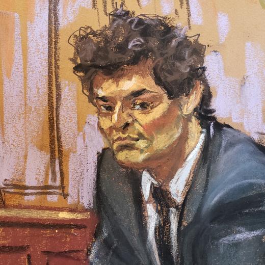 Former FTX Chief Executive Sam Bankman-Fried, who faces fraud charges over the collapse of the bankrupt cryptocurrency exchange, reacts during a hearing in the Manhattan federal court in New York City, U.S. March 30, 2023, in this courtroom sketch. REUTERS/Jane Rosenberg