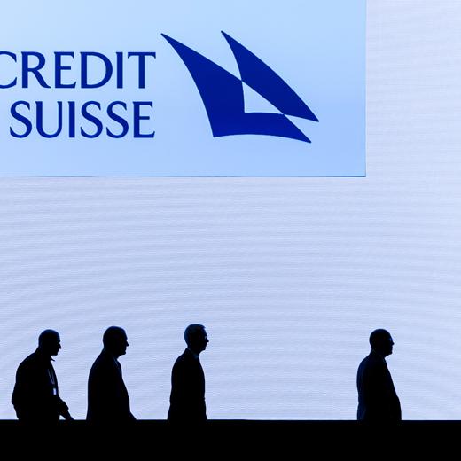 epa10558292 Swiss bank Credit Suisse Chairman Axel P. Lehmann (C) leaves the stage after the annual shareholders' meeting of the Swiss banking group in Zurich, Switzerland, 04 April 2023. Swiss Bank Credit Suisse was rescued in a three billion dollars purchase by its Swiss rival UBS in a government-backed deal. EPA/MICHAEL BUHOLZER