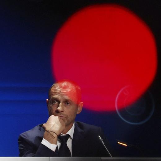 Soccer Football - UEFA Congress - Lisbon Congress Centre, Lisbon, Portugal - April 5, 2023 President of UEFA Aleksander Ceferin during UEFA Congress REUTERS/Pedro Nunes