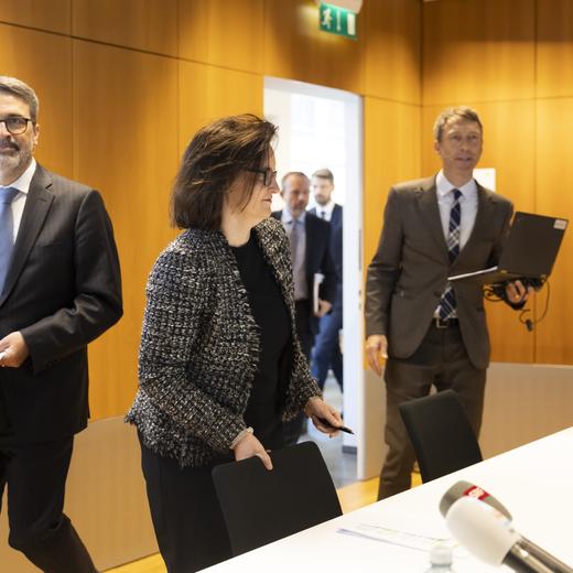 Marlene Amstad, présidente du conseil d'administration de la Finma, à Berne le 5 avril 2023.