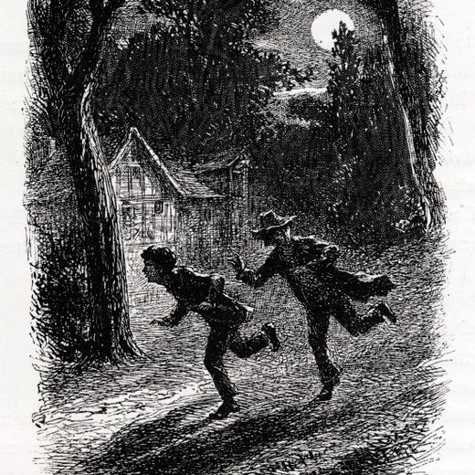 Mark TWAIN Oeuvre La fuite de Tom Sawyer et de Huckleberry Finn. Illustration de Achille SIROUY 1834-1904 pour Les aventures de Tom SAWYER de Mark TWAIN 1835-1910. Credit Collection Kharbine Tapabor. *** Mark TWAINs The Flight of Tom Sawyer and Huckleberry Finn Illustration by Achille SIROUY 1834 1904 for The Adventures of Tom SAWYER by Mark TWAIN 1835 1910 Credit Collection Kharbine Tapabor PUBLICATIONxINxGERxSUIxAUTxONLY KH265729