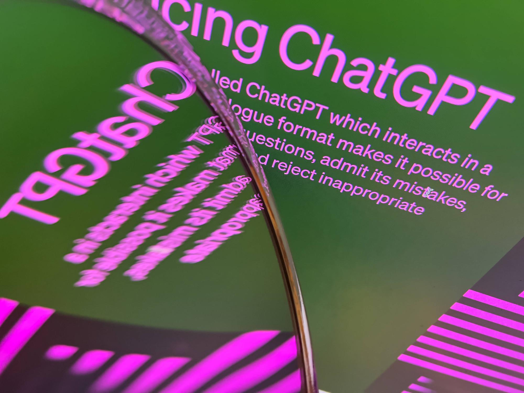 ChatGPT Generative Pre-trained Transformer artificial intelligence of OpenAI on a computer screen in Marktoberdorf, Mar 11, 2023.