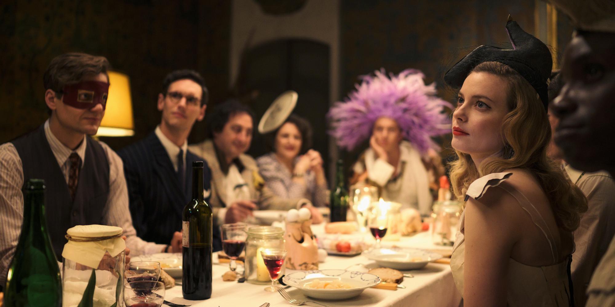 Lucas Englander as Albert Hirschmann, Cory Michael Smith as Varian Fry and Gillian Jacobs as Mary Jayne Gold in Transatlantic, Courtesy of Netflix © 2023