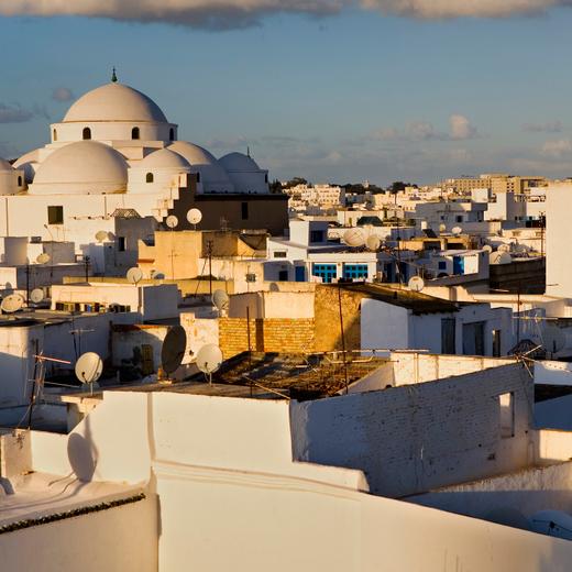 Tunisia: City of Tunis skyline of Tunis At left Sidi Mahrez Mosque