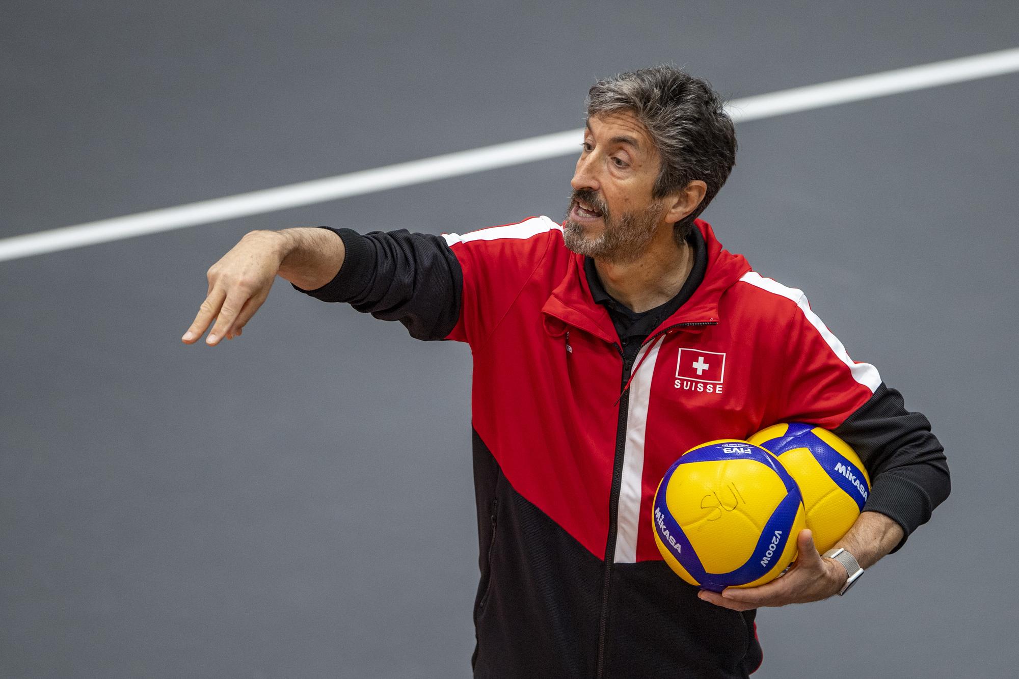 Der Coach der Schweizer Volleyball Nationalmannschaft, Mario Motta anlaesslich des Media Day der Schweizer Volleyball Nationalmannschaft der Herren am Mittwoch, 28. April 2021 in Schoenenwerd. (KEYSTONE/Urs Flueeler).