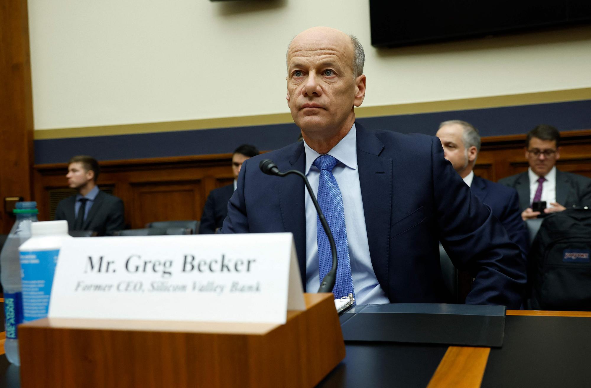WASHINGTON, DC - MAY 17: Former CEO of Silicon Valley Bank Greg Becker testifies during a House Financial Services Committee Hearing at the Rayburn House Office Building on May 17, 2023 in Washington, DC. The hearing was held to examine the recent failures of Silicon Valley Bank and Signature Bank. Kevin Dietsch/Getty Images/AFP (Photo by Kevin Dietsch / GETTY IMAGES NORTH AMERICA / Getty Images via AFP)