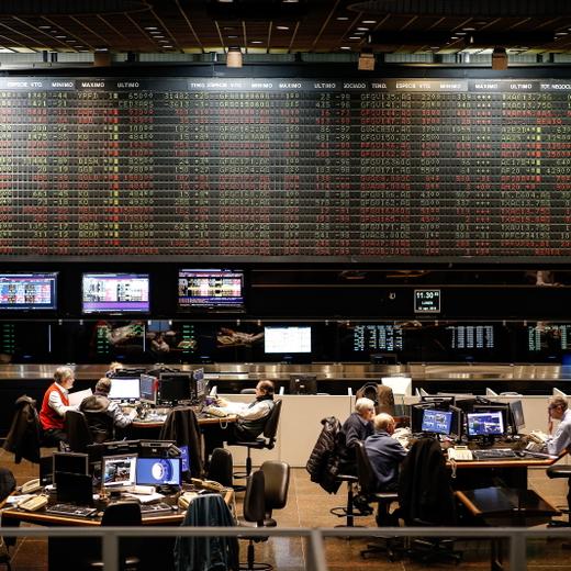epa07770119 View of the Buenos Aires Stock Exchange, in Buenos Aires, Argentina, 12 August 2019. The Argentine S&P Merval index fell 12,18% during the opening of the stock markets, one day after Argentinian President Mauricio Macri finished in second place in the first round of the presidential election. According to the state-owned Banco Nacion the dollar climbed 32% compared to Friday's close, which meant a 24% devaluation of the Argentine Peso. EPA/Juan Ignacio Roncoroni
