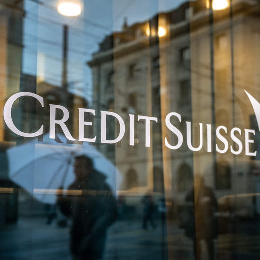 (FILES) This photograph taken on March 24, 2023 in Geneva, shows a sign of Credit Suisse bank. The Singapore International Commercial Court has ordered Credit Suisse to pay $926 million to the former Georgian Prime Minister for failing to protect his assets, another setback for the bankrupt bank recently acquired by UBS. Credit Suisse said in a statement to appeal the judgment. (Photo by Fabrice COFFRINI / AFP)