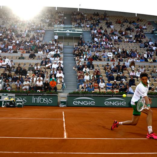 Tennis - French Open - Roland Garros, Paris, France - May 30, 2023  France's Arthur Rinderknech in action during his first round match against France's Richard Gasquet REUTERS/Clodagh Kilcoyne
