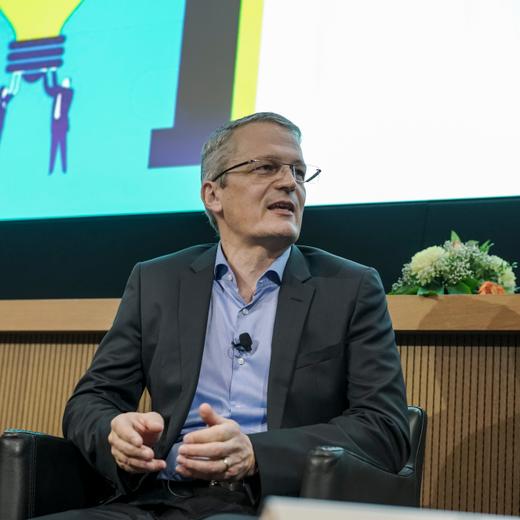 Pierre-Alain Ruffieux, nouveau directeur général de Lonza, invité du Forum Horizon 2022 organisé par «Le Temps», le 2 février 2021.