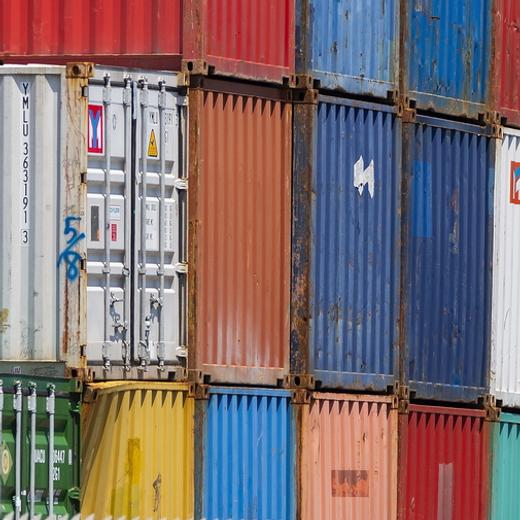 Des conteneurs stockés dans le port de Boston, dans l'Etat du Massachusetts, le 10 juillet 2018.