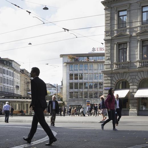 Image d'illustration: le cœur de la place financière suisse, à Zurich sur la Paradeplatz.