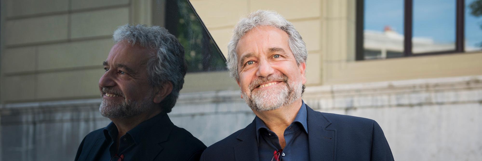 Jean Rossiaud, sur la terrasse du café Grütli à Lausanne, en mai 2017.