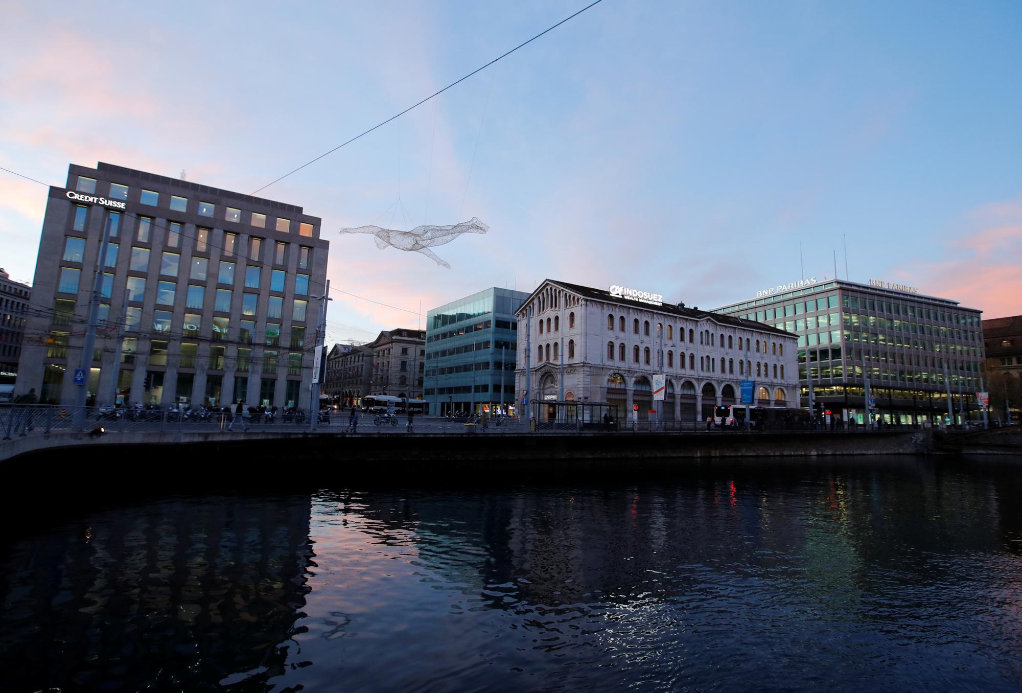 Le quartier des banques, à Genève, novembre 2017.