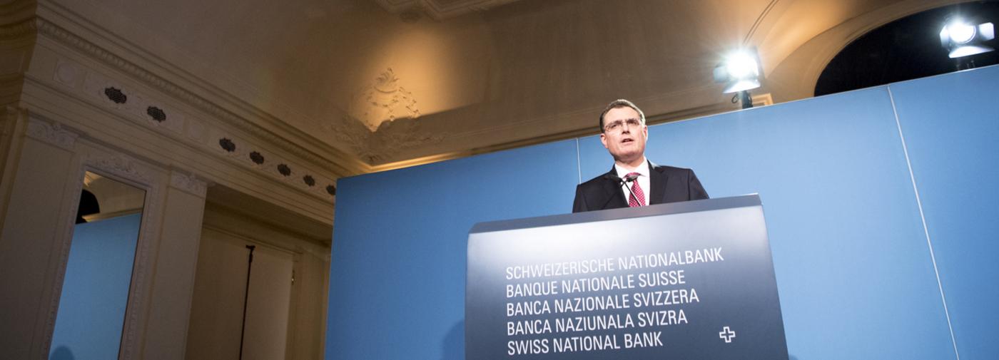 Thomas Jordan, président de la BNS, lors d'une conférence de presse à Berne, 15 juin 2017.