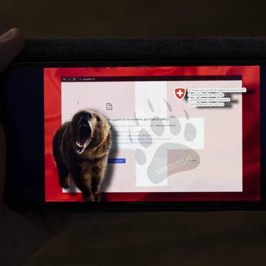 Die pro-russische Hackergruppe NoName bekennt sich auf dem Messenger Telegram zum Hackerangriff auf die Website der Eidgenoessischen Departements des Innern (EDI), am Dienstag, 13. Juni 2023. Mehrere Webseiten der Bundesverwaltung und staatsnaher Betriebe sind ab Montag, 12. Juni voruebergehend nicht mehr erreichbar gewesen. Grund war ein sogenannter DDoS-Angriff auf die Systeme der Bundesverwaltung. (KEYSTONE/Stringer)