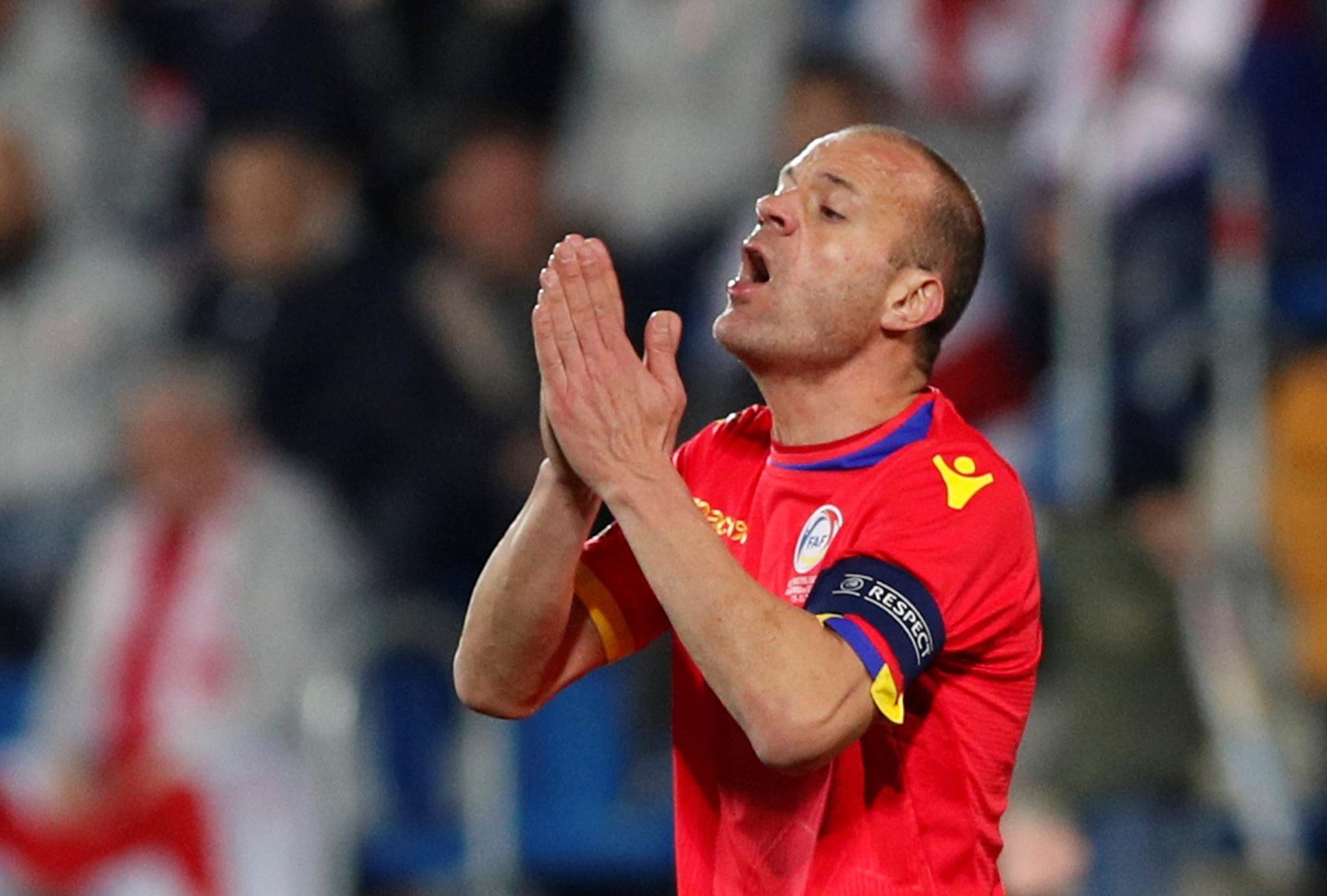 Soccer Football - UEFA Nations League - League D - Group 1 - Andorra v Georgia - Estadi Nacional, Andorra la Vella, Andorra - November 15, 2018 Andorra's Ildefons Lima reacts REUTERS/Albert Gea