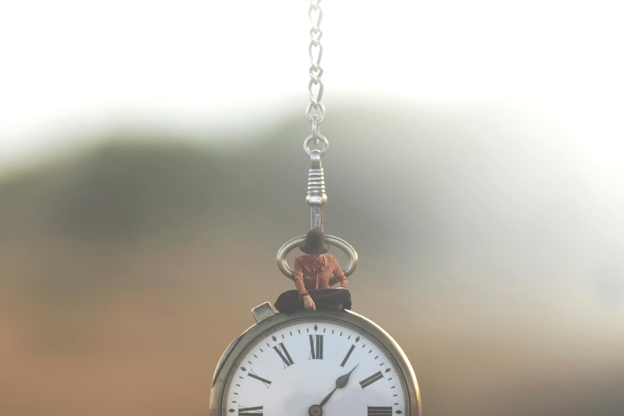 concept of how people are small compared to the power of flowing time