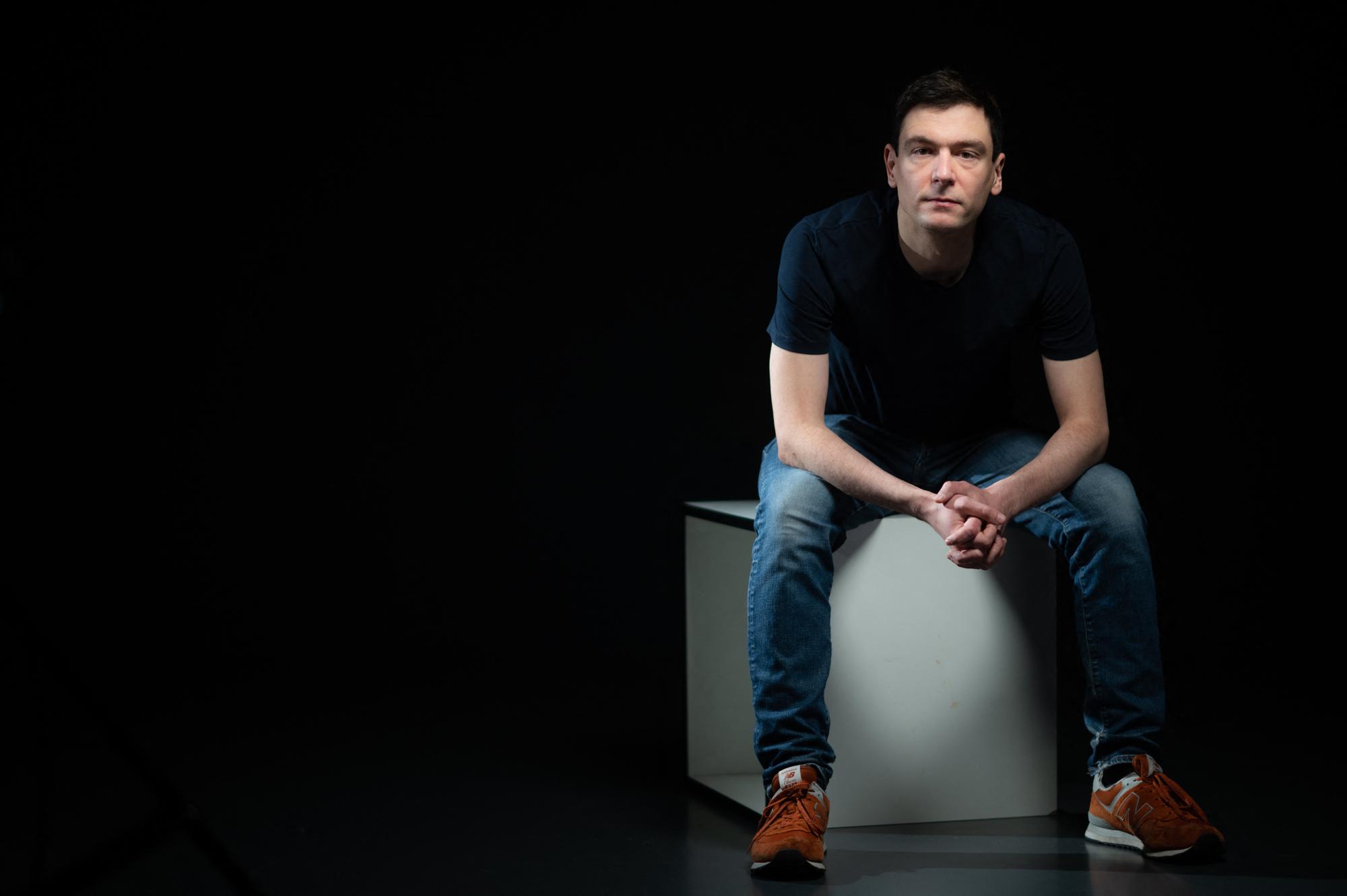 French Philosopher and sociologist Geoffroy de Lagasnerie poses during a photo session in Paris, on February 22, 2023. (Photo by Martin BUREAU / AFP)