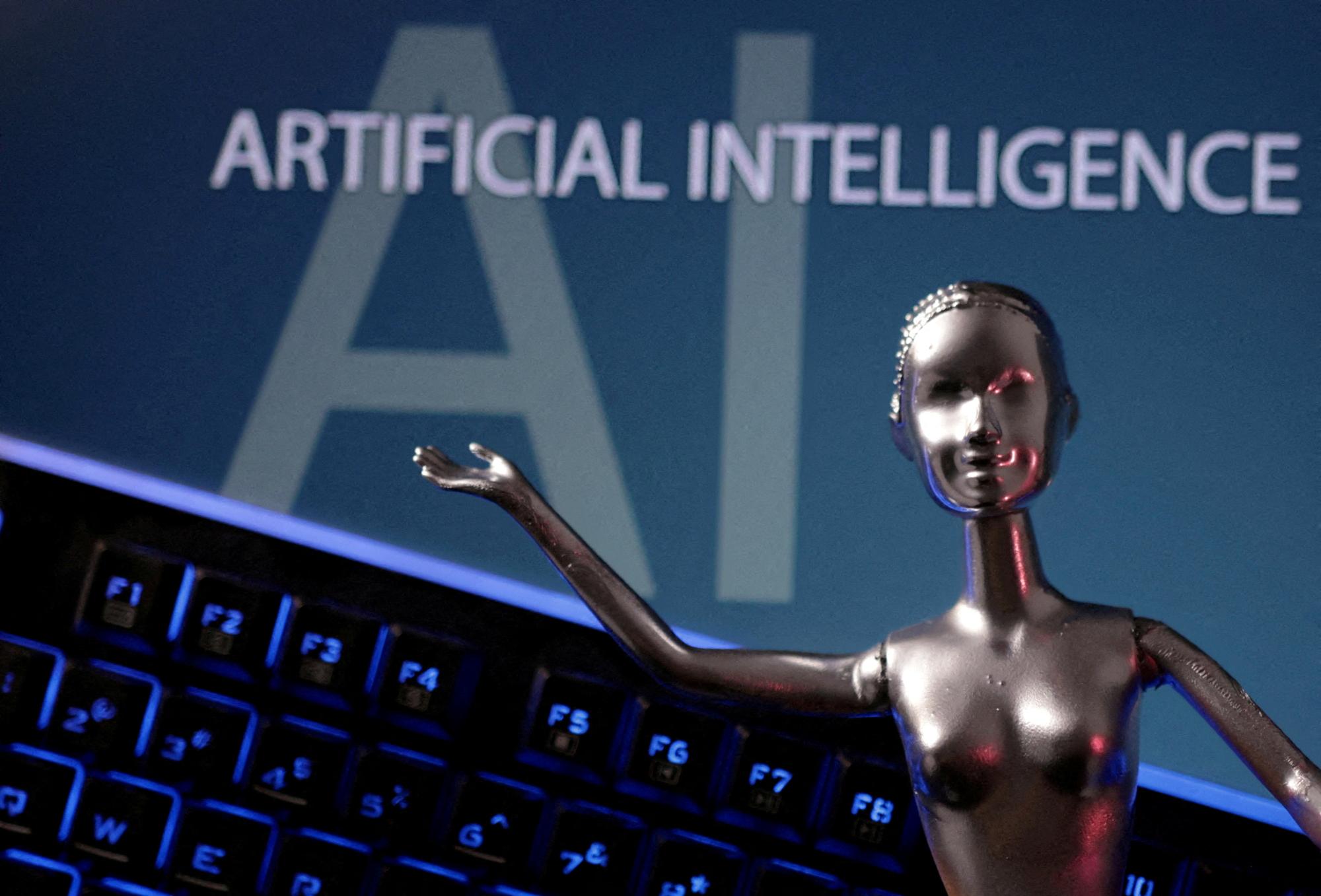 AI Artificial Intelligence words are seen in this illustration taken, May 4, 2023. REUTERS/Dado Ruvic/Illustration/
