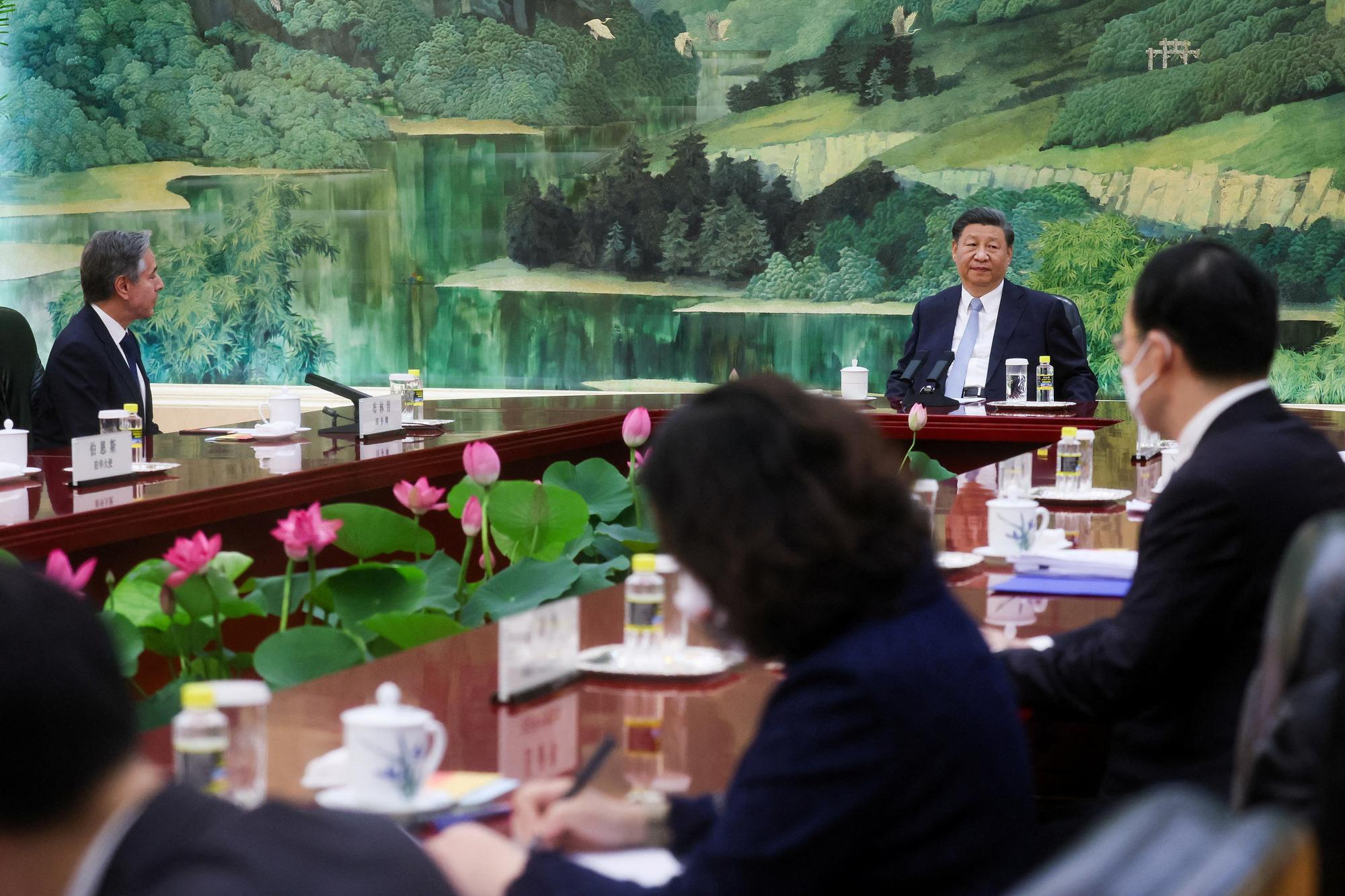 Chinese President Xi Jinping meets with U.S. Secretary of State Antony Blinken in the Great Hall of the People in Beijing, China, June 19, 2023. REUTERS/Leah Millis/Pool