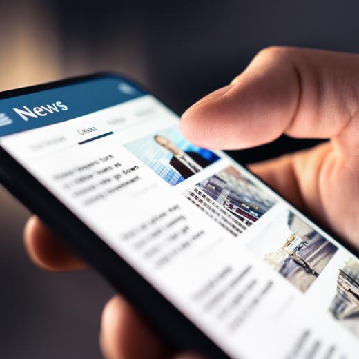 News feed in phone. Watching and reading latest online articles and headlines from smartphone newspaper mobile app. Daily digital information portal and publication. Media and press on internet.