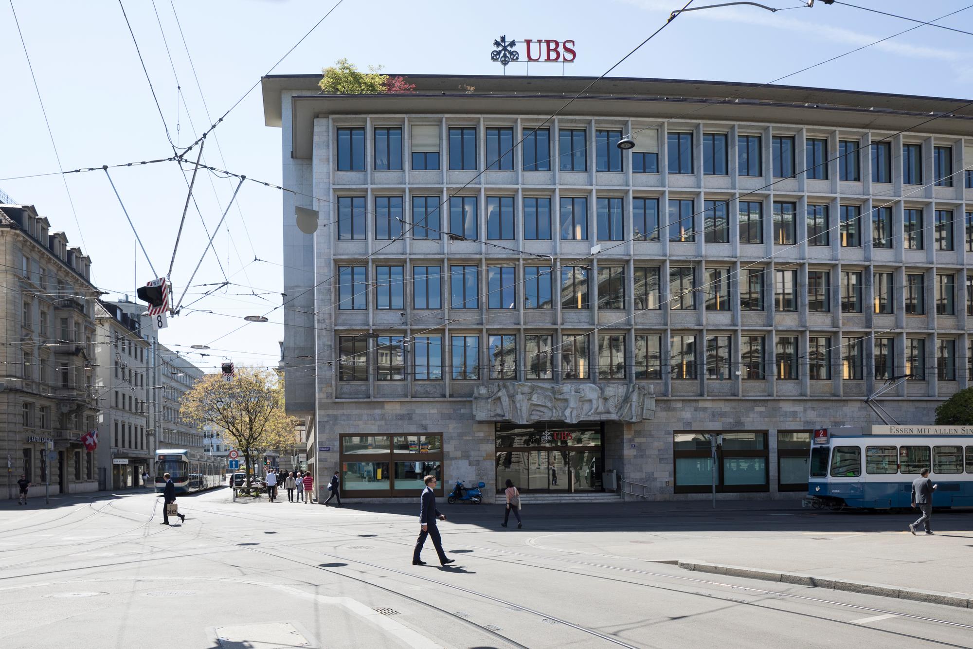 Le siège de la banque UBS à Zurich, photographié le 18 avril 2018.